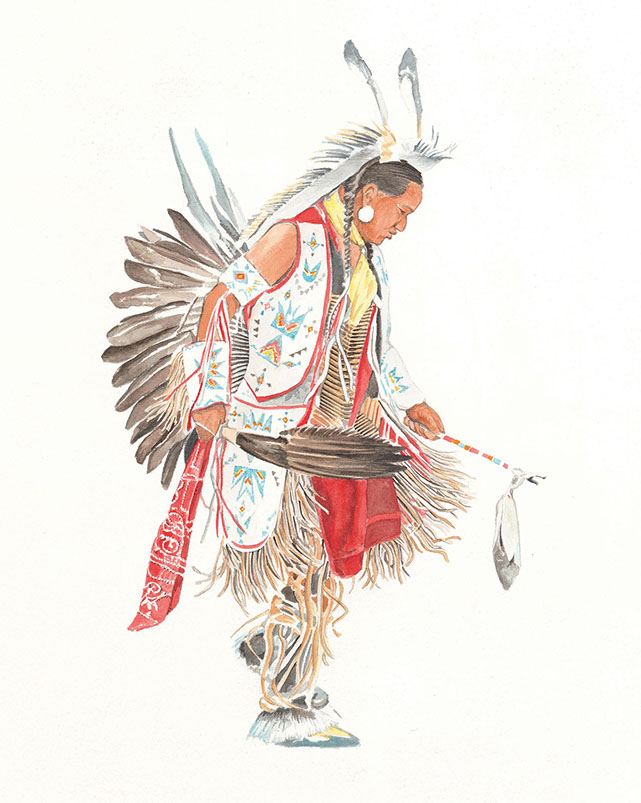 Plains indian watercolor paiting by David Browning. 2010