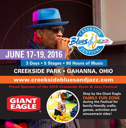 Creekside Blues & Jazz Festival ad sample from 2016